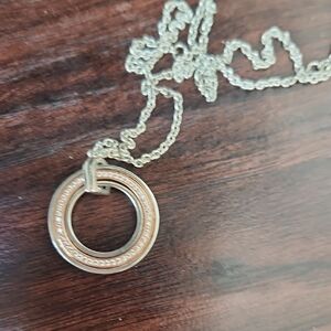 Elegant Silver and Gold-Tone Pendant Necklace